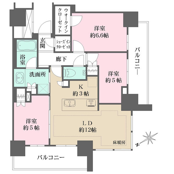 アトラスタワー五反田の間取図