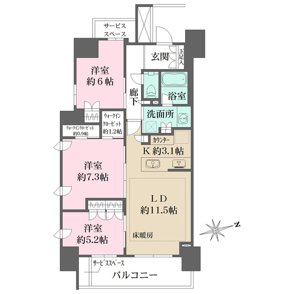 ザ・プレミアスカイ品川中延の間取図