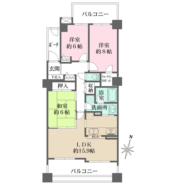ヒルズ久が原壱番館の間取図