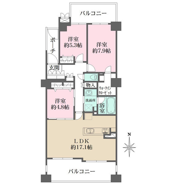 ヒルズ久が原壱番館の間取図