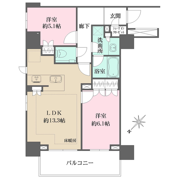 ザ・パークハウスアーバンス東五反田の間取図