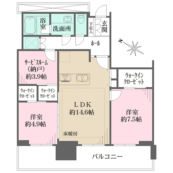 リガーレ日本橋人形町の間取図