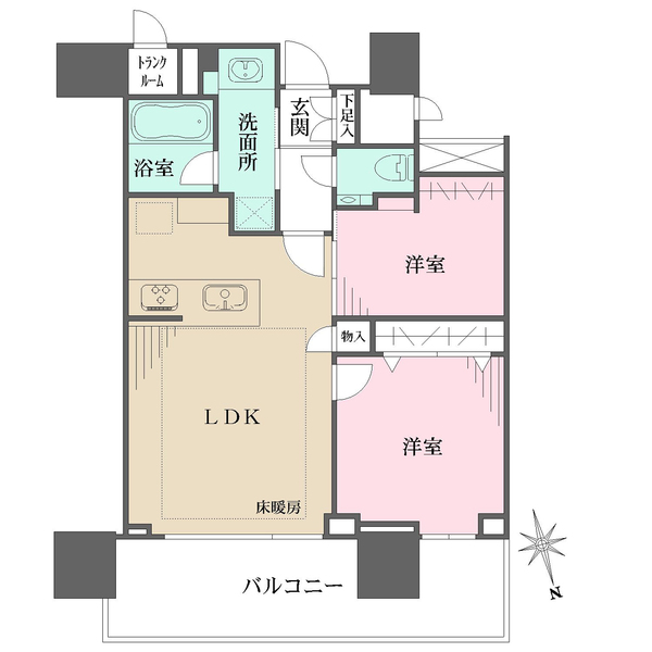 パークシティ中央湊ザタワーの間取図