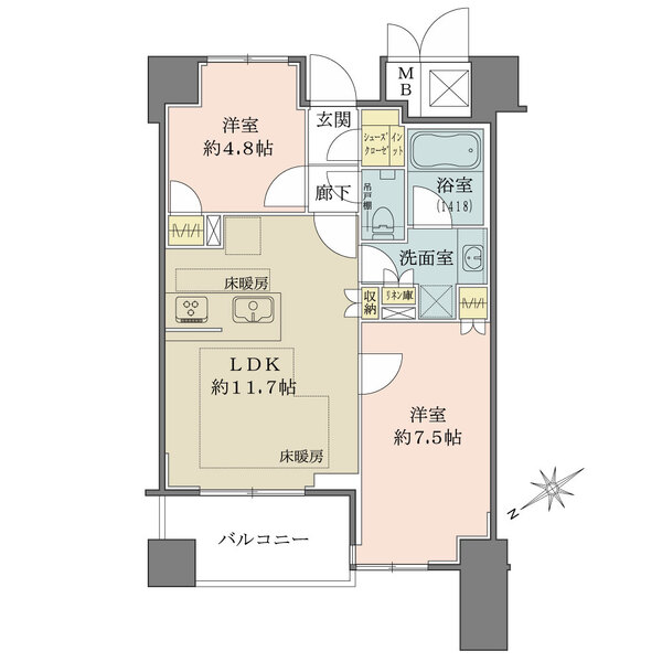 プレミスト明石町の間取図