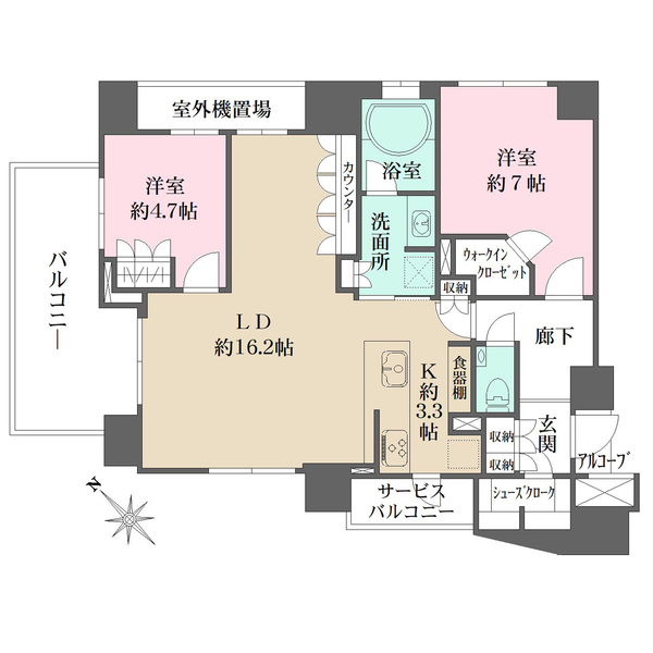 ウィルローズ小伝馬町の間取図