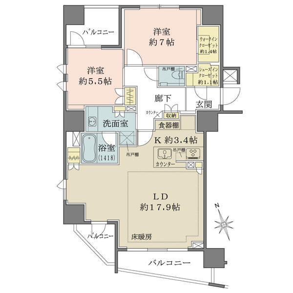 ザ・パークハウス東銀座の間取図