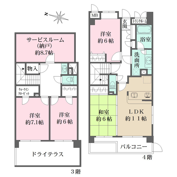 ライオンズガーデンヒルズ上大岡の間取図
