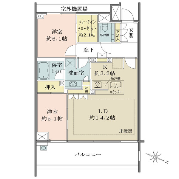 ザ・パークハウス鎌倉二階堂の間取図