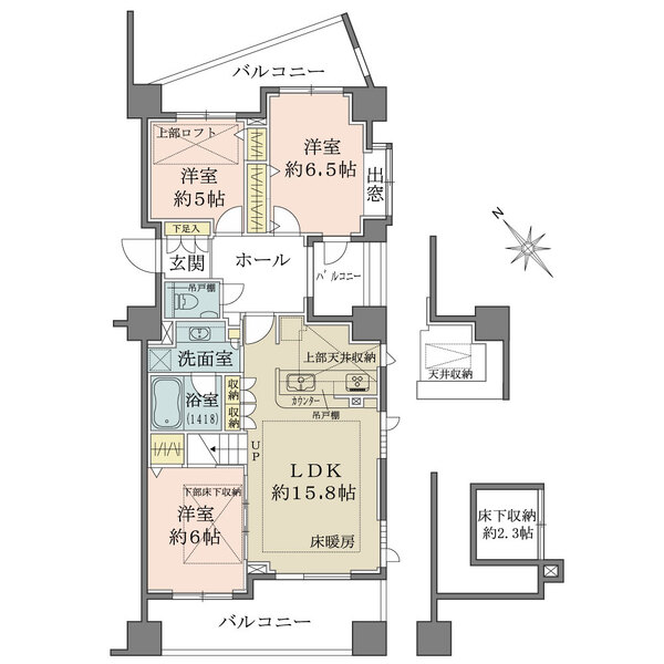 アトラスシアンズ東戸塚の間取図