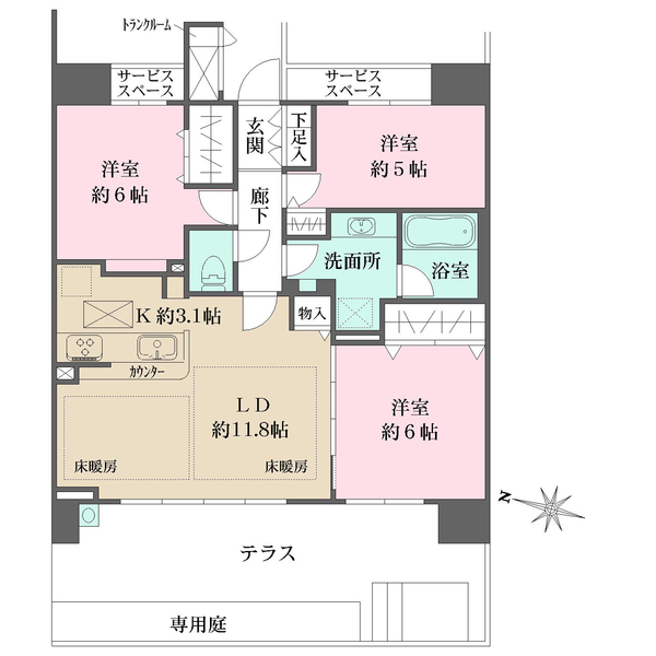 フォートンヒルズフェアリーコートの間取図