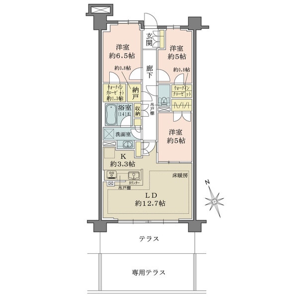 ザ・パークハウスオイコス鎌倉大船の間取図