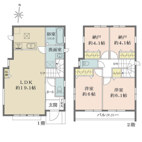 茅ケ崎市若松町 新築戸建A号棟の間取図