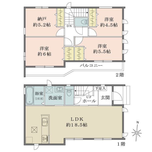 茅ケ崎市若松町 新築戸建B号棟の間取図