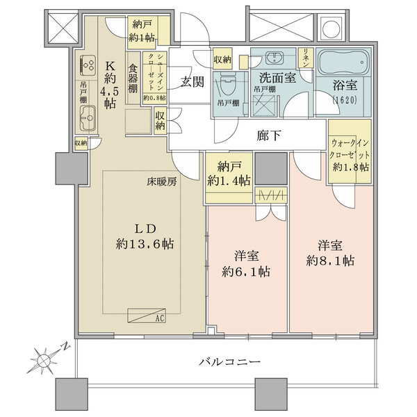 ザ・パークハウス西新宿タワー60の間取図