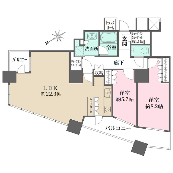 ザ・パークハウス西新宿タワー60の間取図