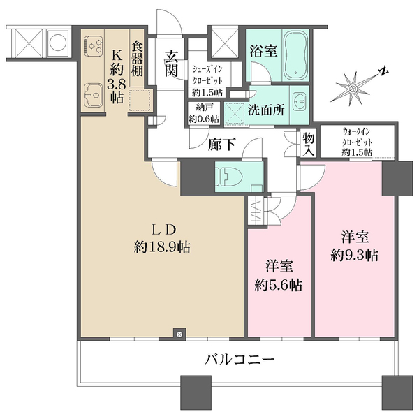 ザ・パークハウス西新宿タワー60の間取図