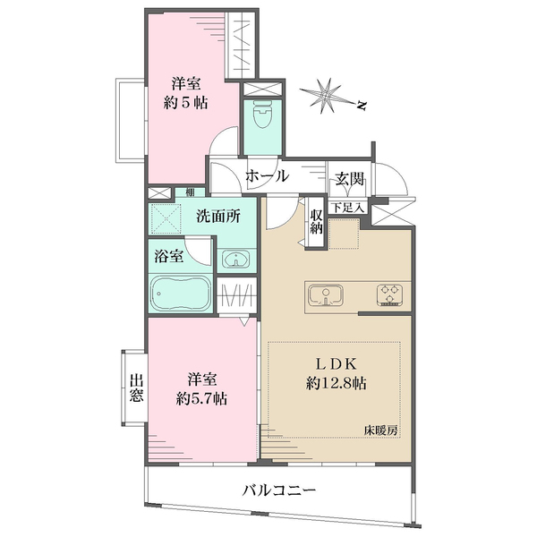 ゼクスビューネ中野本町の間取図