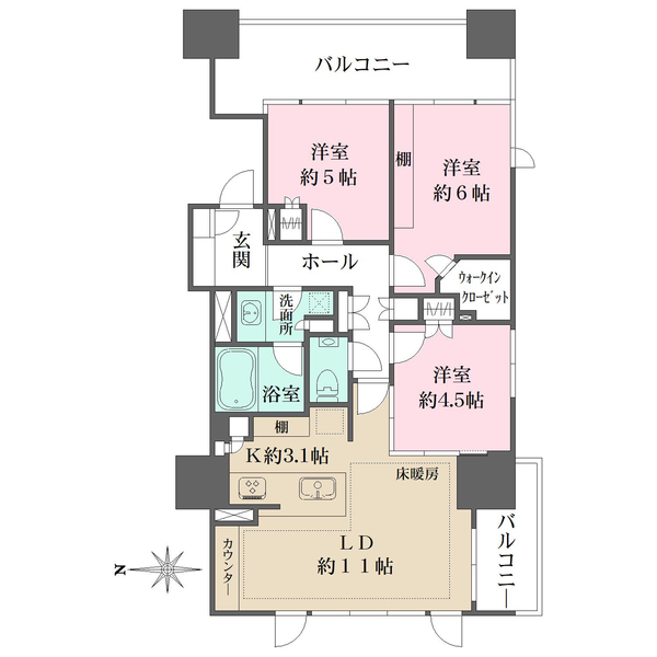 オーベルアーバンツ東中野の間取図