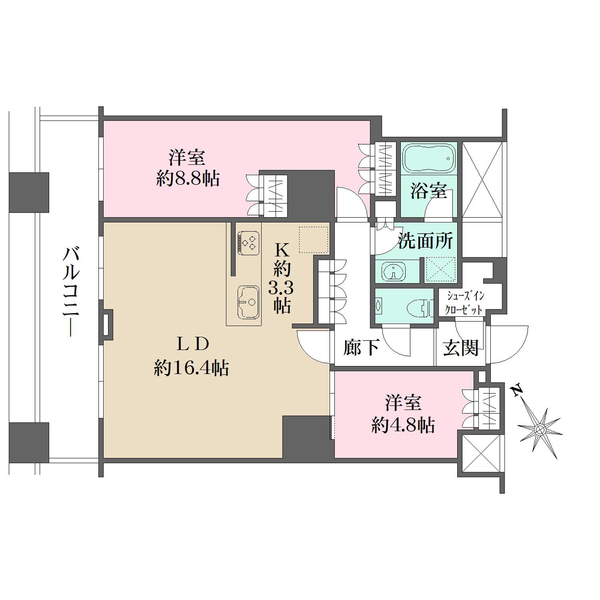 ザ・パークハウス西新宿タワー60の間取図
