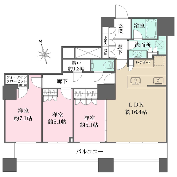 ザ・パークハウス西新宿タワー60の間取図