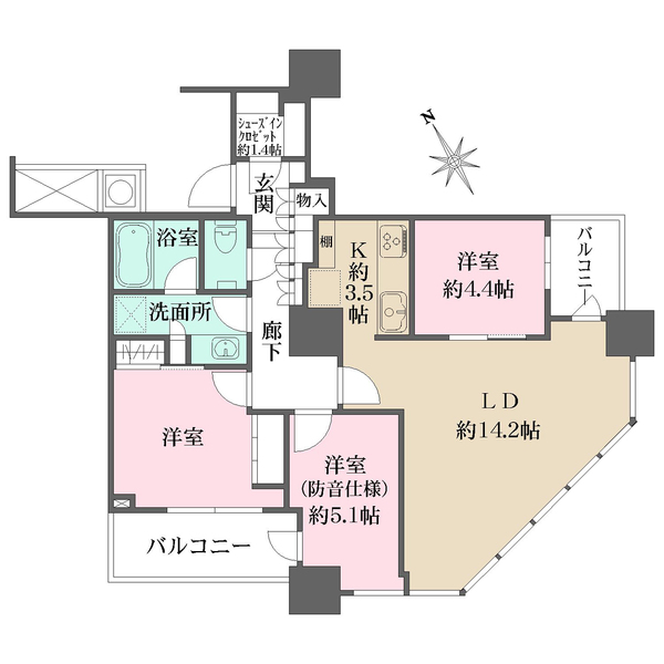 ザ・パークハウス西新宿タワー60の間取図