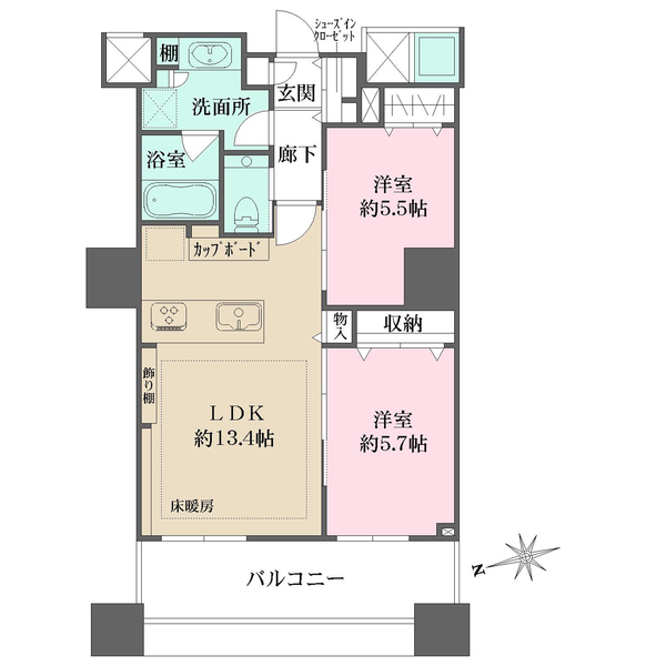 ザ・パークハウス西新宿タワー60の間取図
