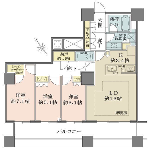 ザ・パークハウス西新宿タワー60の間取図