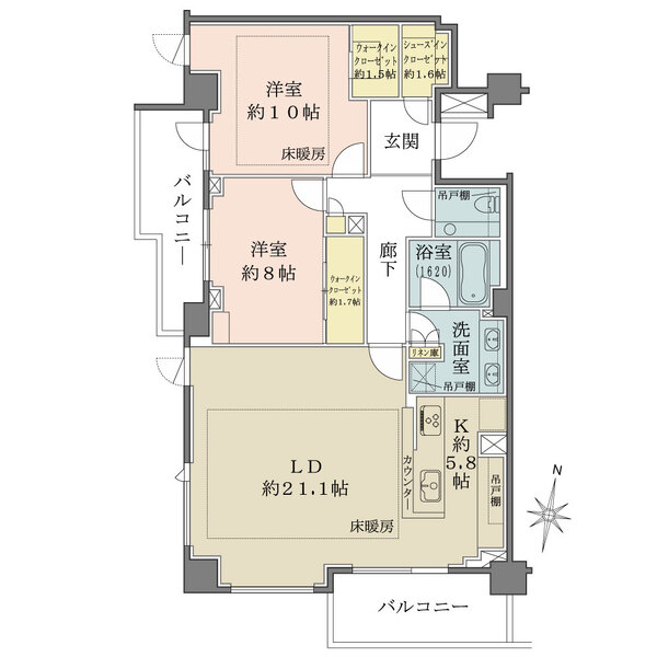 ザ・パークハウス西麻布霞町の間取図