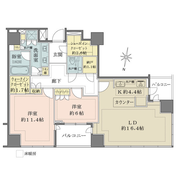 ザ・パークハウス白金二丁目タワーの間取図