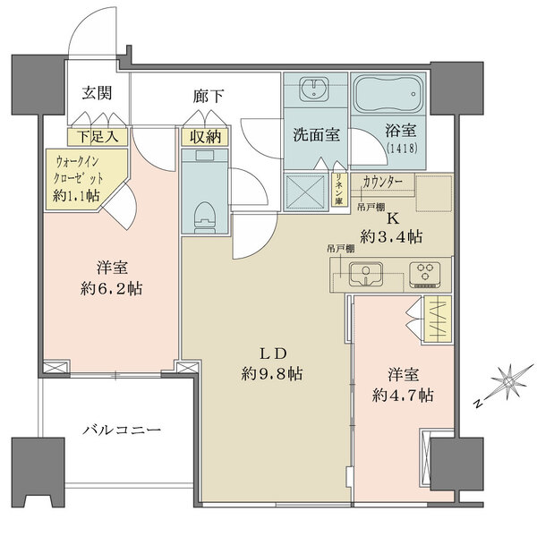 シティタワー麻布十番の間取図