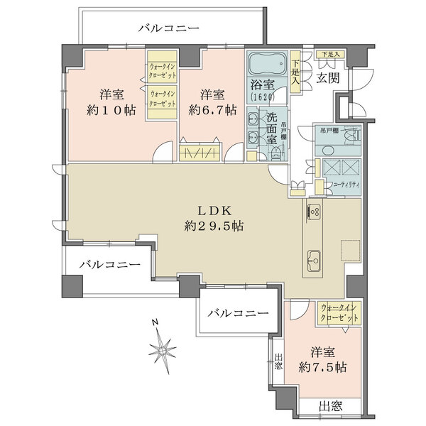 サンクタス有栖川の間取図