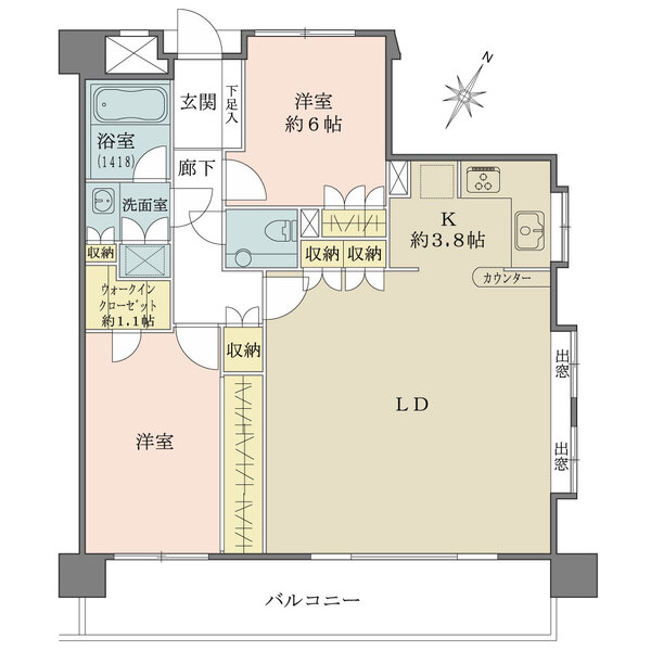藤和六本木ホームズの間取図