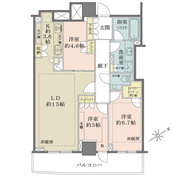 ザ・パークハウス三田ガーデン タワー棟の間取図