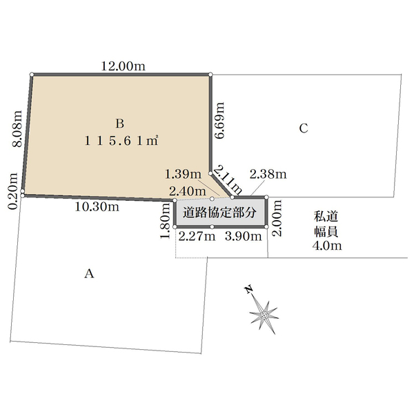 B区画の間取図