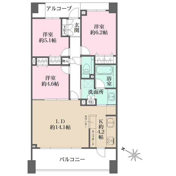 横濱紅葉坂レジデンス壱番館の間取図