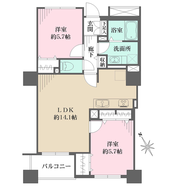 ヴィルヌーブタワー横浜関内の間取図