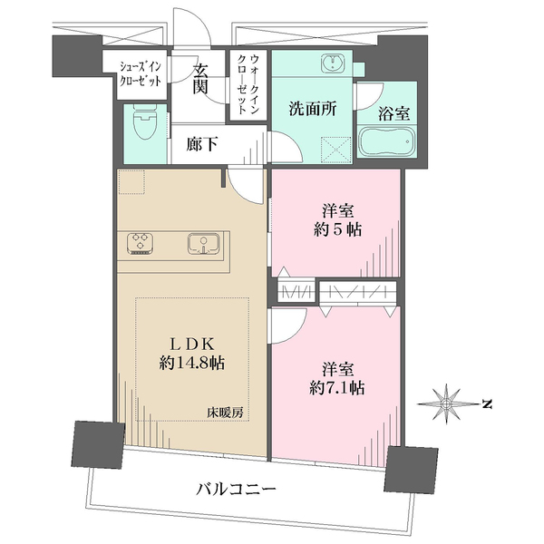 M.M.TOWERS FORESIS R棟の間取図