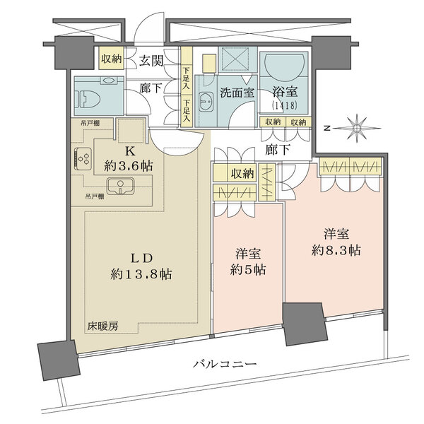 M.M.TOWERS FORESIS R棟の間取図