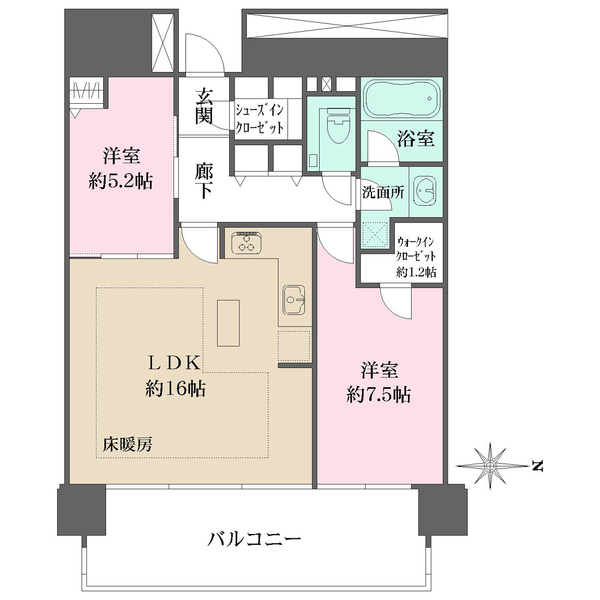 M.M.TOWERS　the　Southの間取図