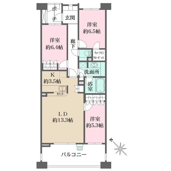 コルティーレ山手町グランドエステートの間取図
