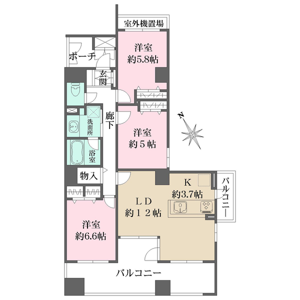 ライオンズステージ関内メダリオンの間取図