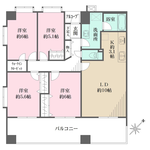 ライオンズマンション横濱本牧ベイステージの間取図
