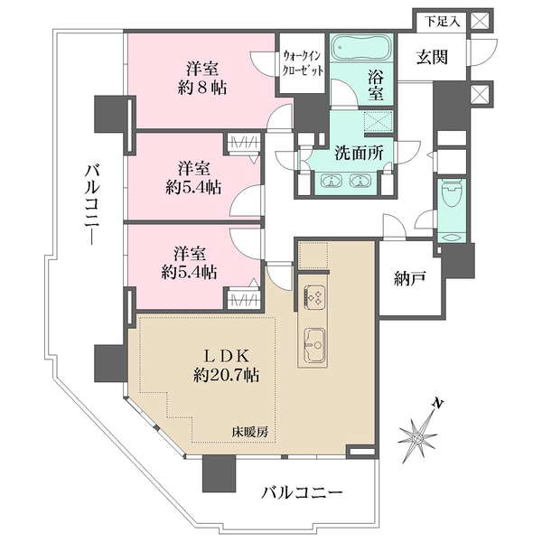 ザ・ヨコハマタワーズ　タワーイーストの間取図