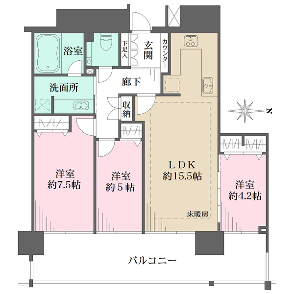 M.M.TOWERS　the　Eastの間取図