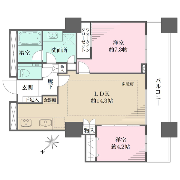 プライマリーナ山下公園グレーシアタワーの間取図