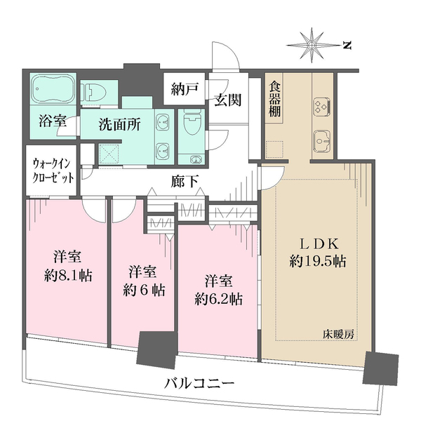 M.M.TOWERS FORESIS R棟の間取図
