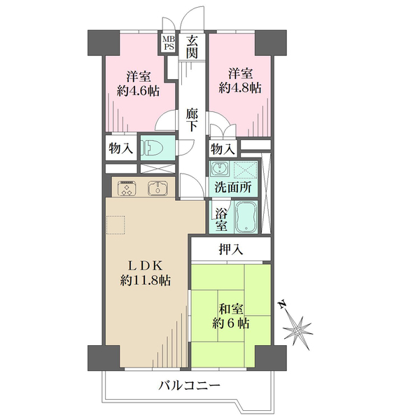 南浦和パークハイツの間取図
