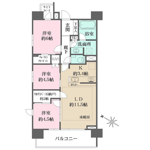 ザ・パークハウスさいたま新都心の間取図