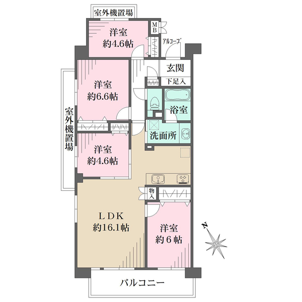 武蔵浦和パーク・ホームズ弐番館の間取図