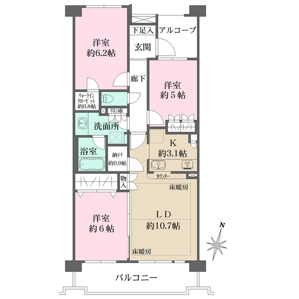 ファストジュール北浦和ガーデンズコートの間取図